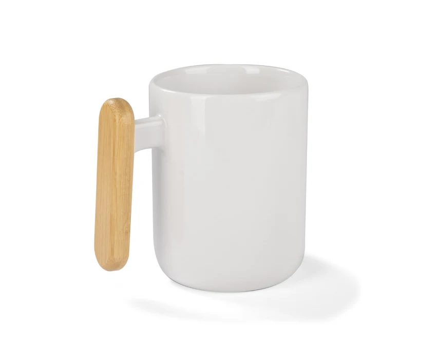 VAYS kubek ceramiczny z logo firmy, bambusowy uchwyt