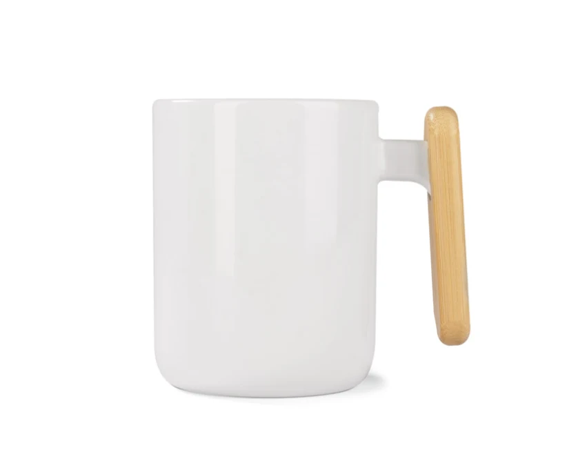 VAYS kubek ceramiczny z logo firmy, bambusowy uchwyt