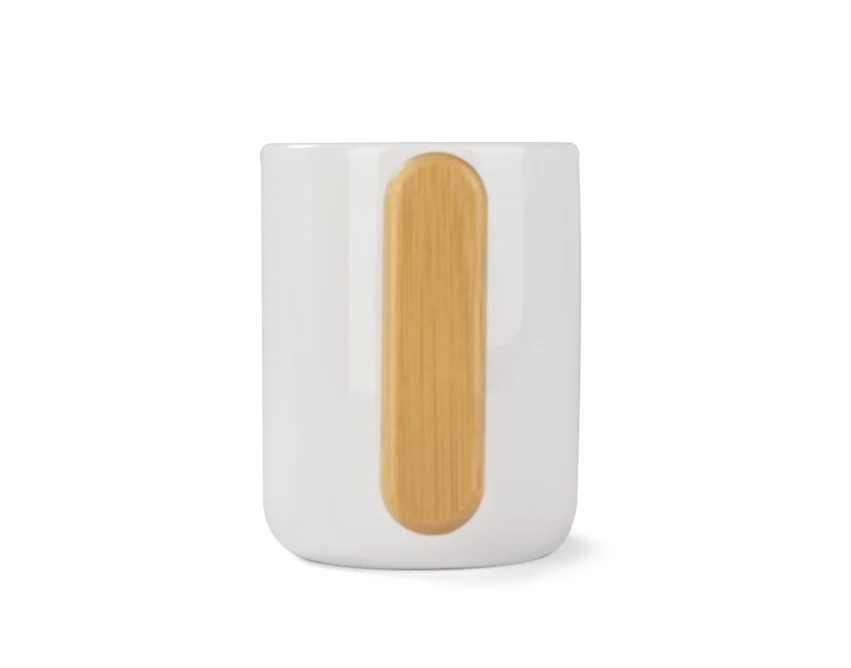 VAYS kubek ceramiczny z logo firmy, bambusowy uchwyt