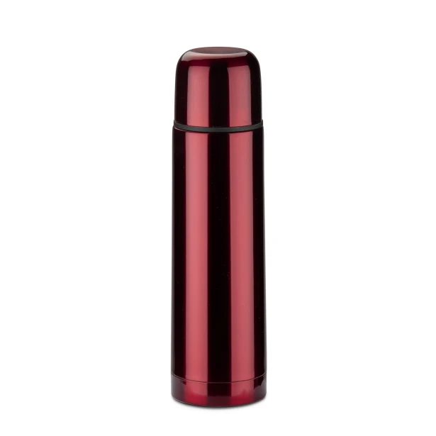 Termos VARMO 500 ml z logo – czerwony, próżniowy