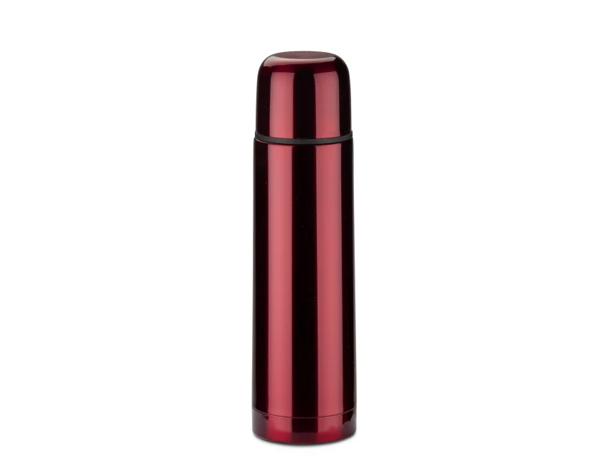 Termos VARMO 500 ml z logo – czerwony, próżniowy