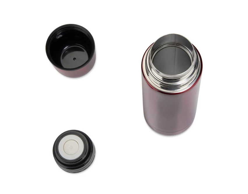 Termos VARMO 500 ml z logo – czerwony, próżniowy