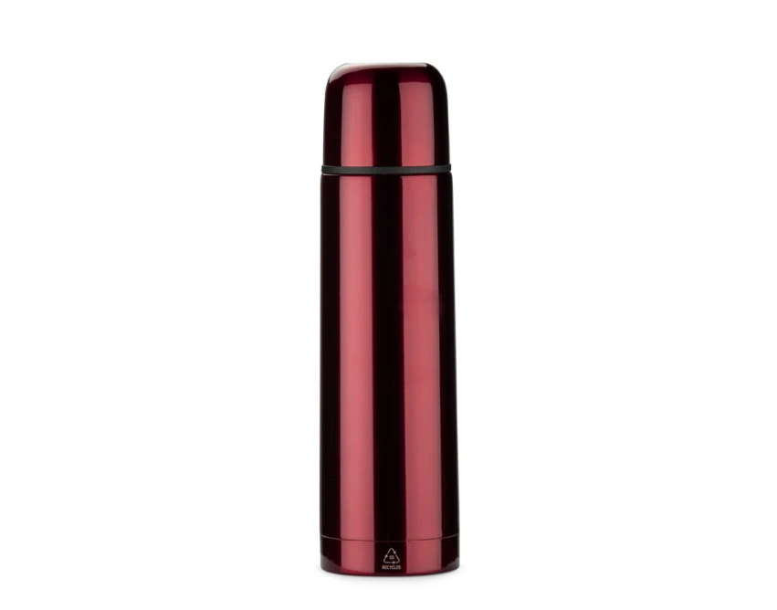 Termos VARMO 500 ml z logo – czerwony, próżniowy
