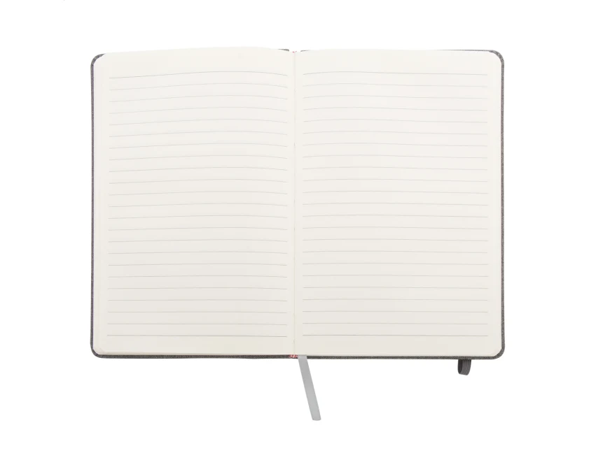 Notes skórzany z grawerem A5 szary z gumką