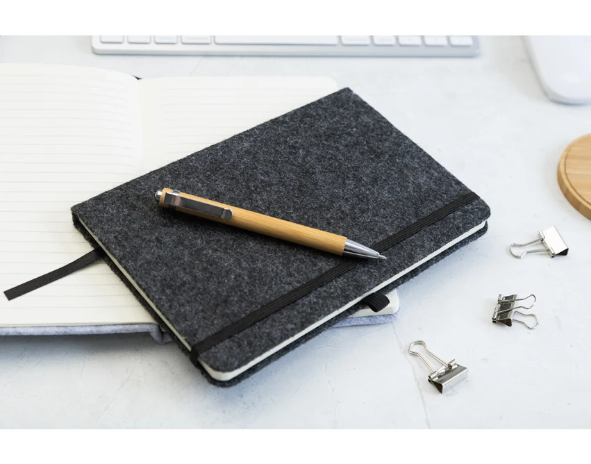 Notes ekologiczny A5 z filcu RPET ciemnoszary