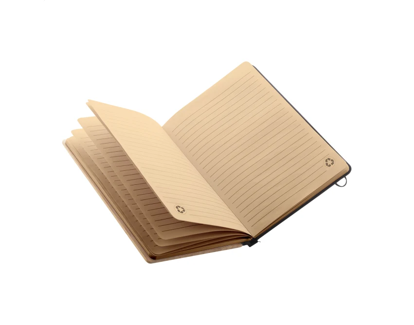 Notes bambusowy A5 z gumką, skórą PU i grawerem