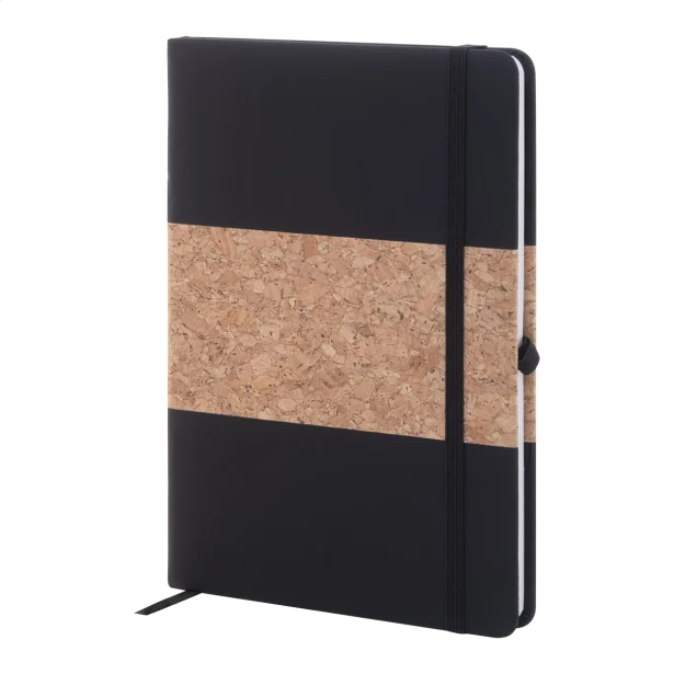Notes korkowy A5 z nadrukiem, z gumką i uchwytem