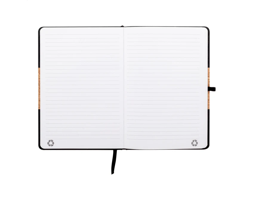 Notes korkowy A5 z nadrukiem, z gumką i uchwytem