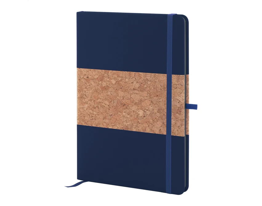 Notes korkowy A5 z logo, ze skórą PU i gumką