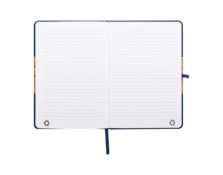 Notes korkowy A5 z logo, ze skórą PU i gumką