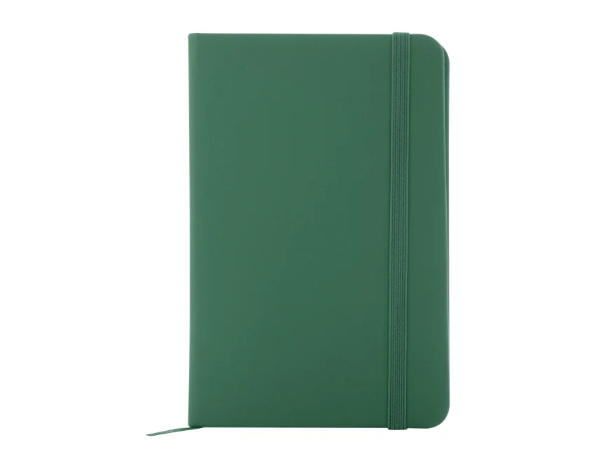 Notes ekologiczny A6 z logo ze skóry PU z gumką