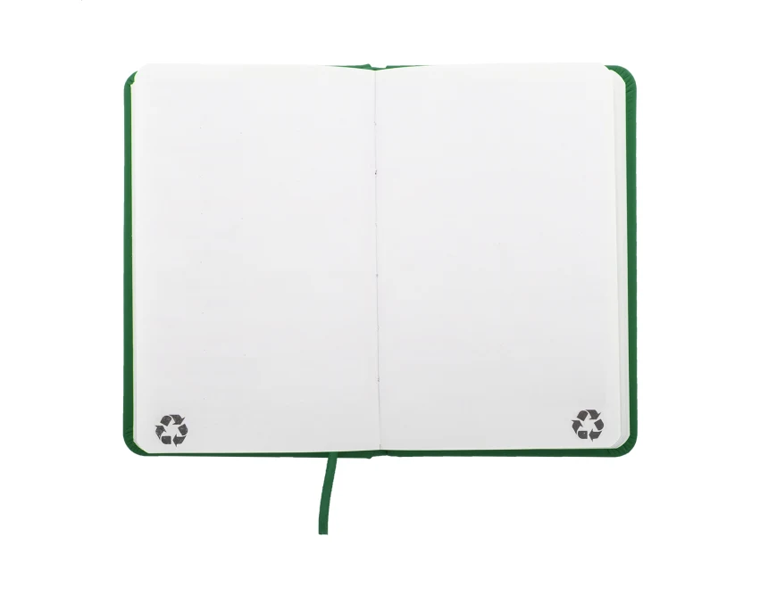 Notes ekologiczny A6 z logo ze skóry PU z gumką