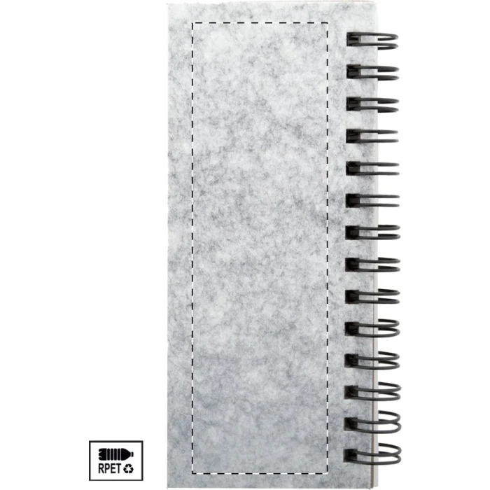 Schemat znakowania dla Transfer cyfrowy - DTB na gadżecie: Notes reklamowy z nadrukiem RPET spiralny 61×130 mm