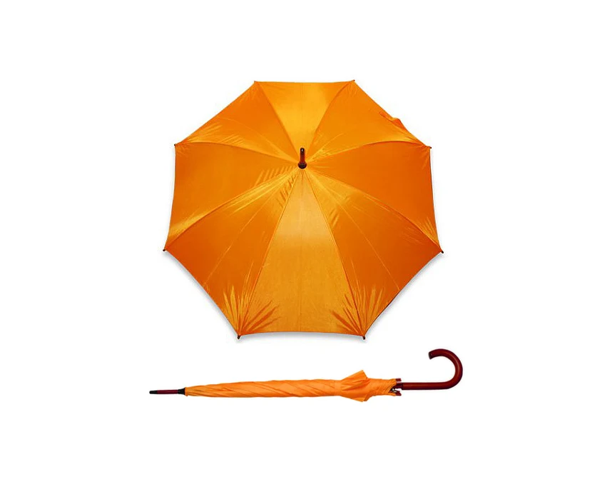 Parasol STICK 104 cm z drewnianą rączką, pomarańczowy