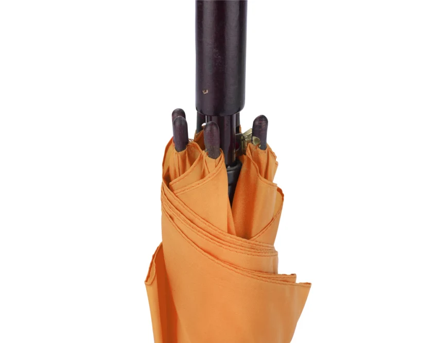 Parasol STICK 104 cm z drewnianą rączką, pomarańczowy