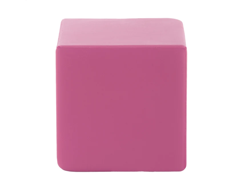 Antystres reklamowy Cubix 45 mm różowy z pianki PU