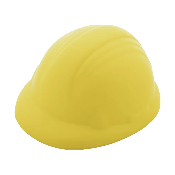 Antystres reklamowy kask PU żółty 86×72×46 mm