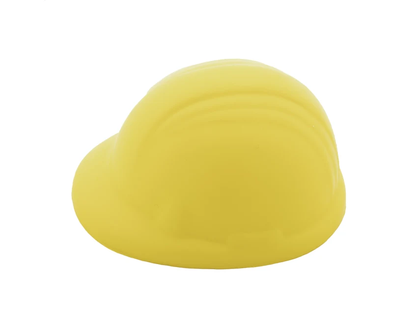Antystres reklamowy kask PU żółty 86×72×46 mm