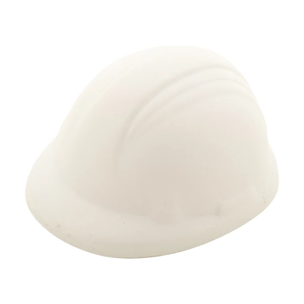 Biały antystres z nadrukiem – kask PU 86×72 mm