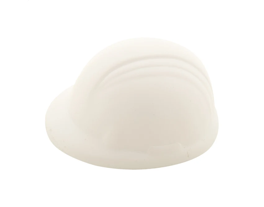 Biały antystres z nadrukiem – kask PU 86×72 mm