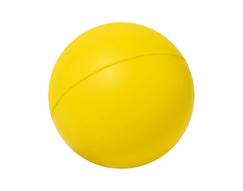 Piłeczka antystresowa z logo 50 mm żółta pianka PU