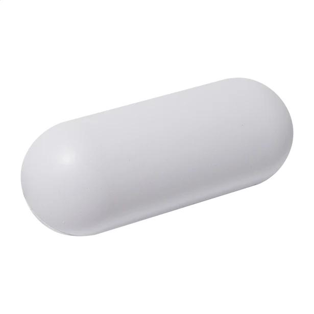 Biały antystres reklamowy kapsułka PU 105×41 mm