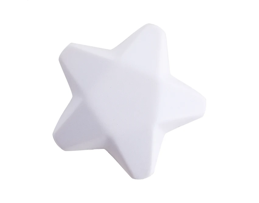 Antystres reklamowy gwiazda PU 75×75 mm biały