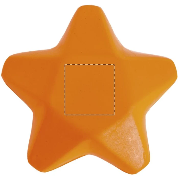 Schemat znakowania dla Termotransfer - TC na gadżecie: Antystres reklamowy gwiazda PU 75 mm pomarańczowy