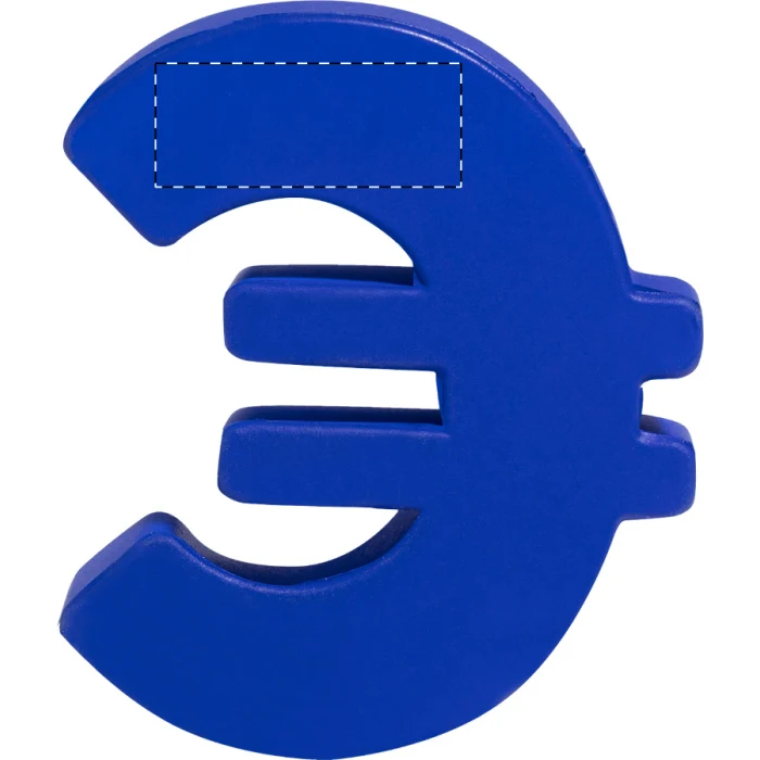 Schemat znakowania dla Tampondruk - P2 na gadżecie: Eurochill antystres niebieski z logo w kształcie euro