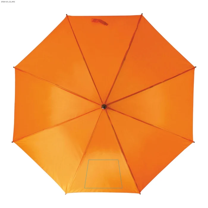 Schemat znakowania dla DTF - C3 na gadżecie: Parasol STICK 104 cm z drewnianą rączką, pomarańczowy