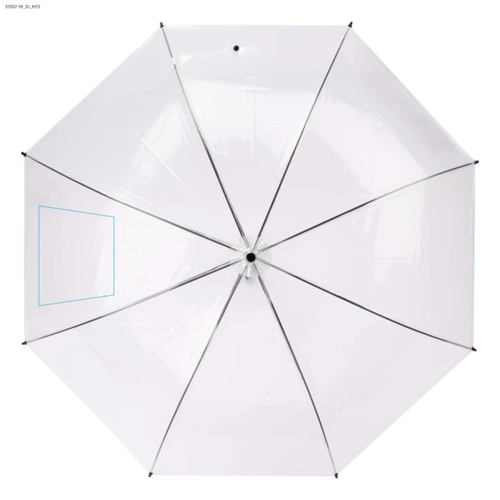 Schemat znakowania dla Sitodruk - S1 na gadżecie: FOLI parasol przezroczysty z folii Ø90 cm