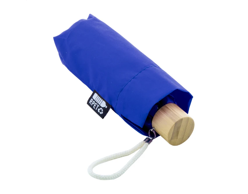 Parasol reklamowy mini RPET bambusowy z nadrukiem