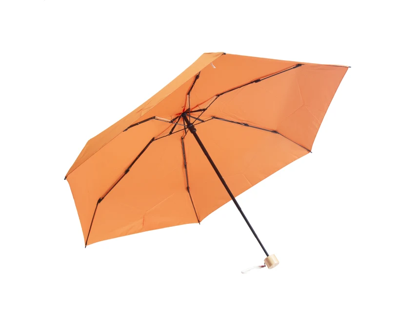 Parasol reklamowy mini rPET z logo, bambusowa rączka