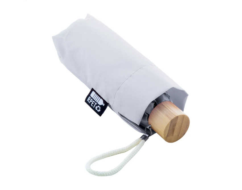Parasol reklamowy z logo rPET, bambusowa rączka mini