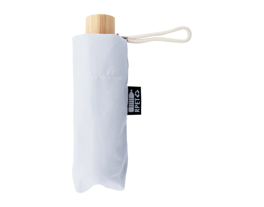 Parasol reklamowy z logo rPET, bambusowa rączka mini