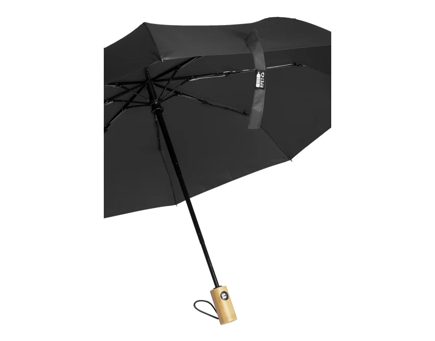 Parasol firmowy automatyczny rPET z bambusową rączką