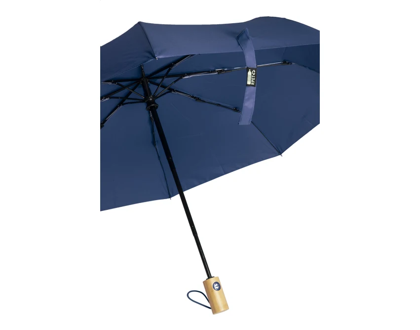 Parasol reklamowy RPET z bambusową rączką, automat
