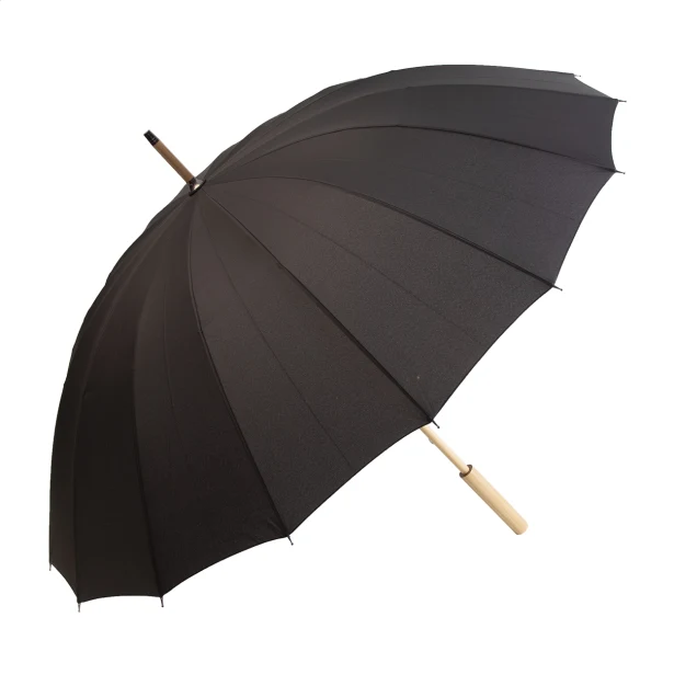 Parasol z drewnianą rączką rPET, 16 paneli
