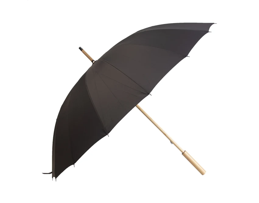 Parasol z drewnianą rączką rPET, 16 paneli