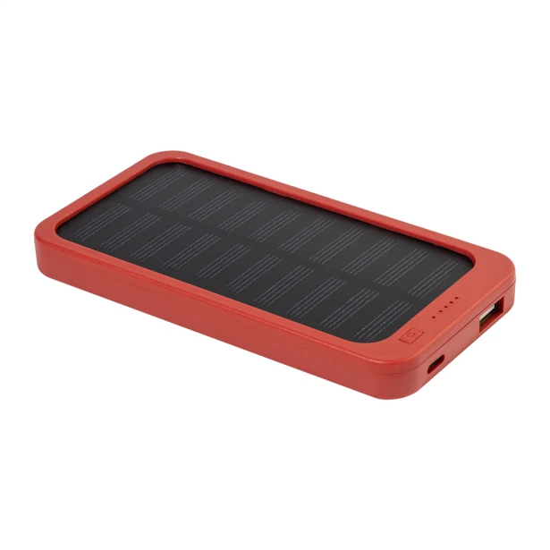 RABS powerbank z panelem słonecznym 4000 mAh czerwony