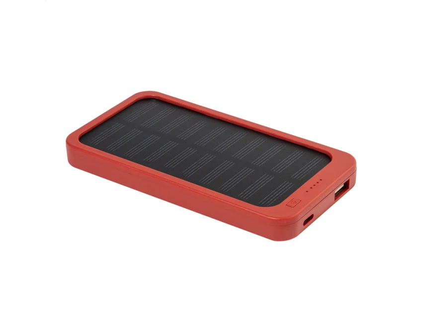 RABS powerbank z panelem słonecznym 4000 mAh czerwony