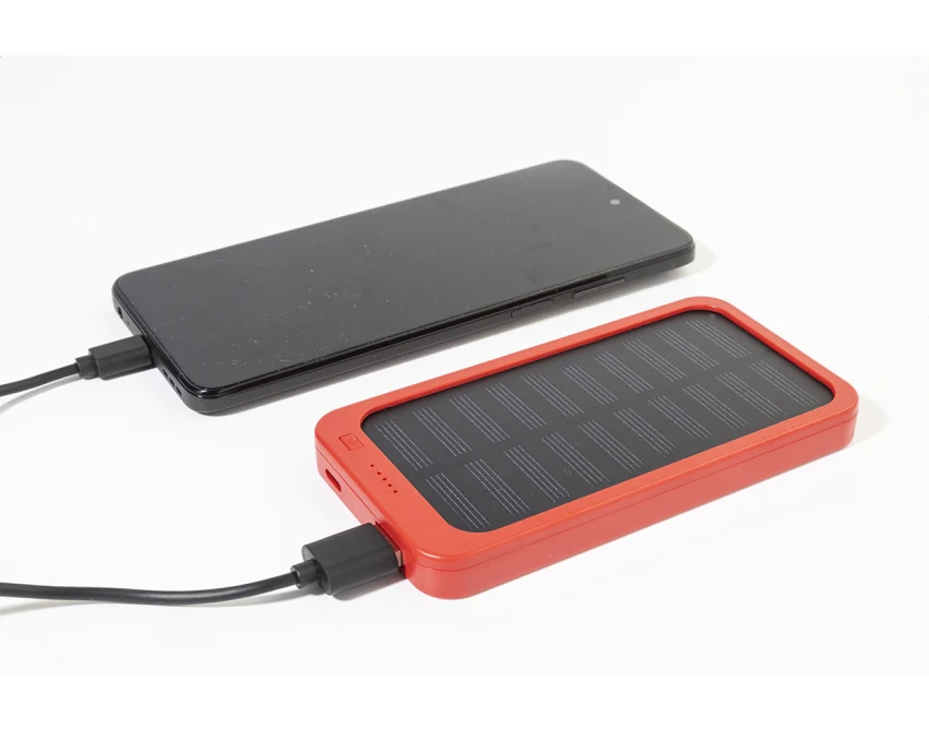 RABS powerbank z panelem słonecznym 4000 mAh czerwony