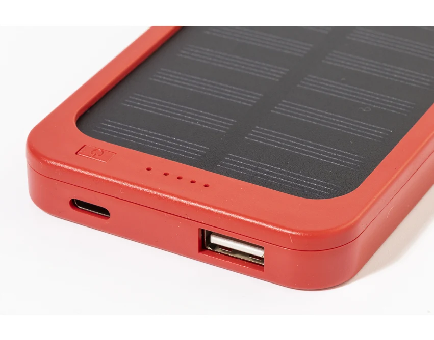 RABS powerbank z panelem słonecznym 4000 mAh czerwony