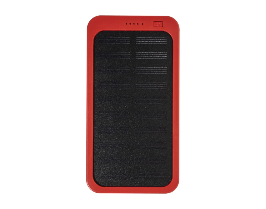 RABS powerbank z panelem słonecznym 4000 mAh czerwony
