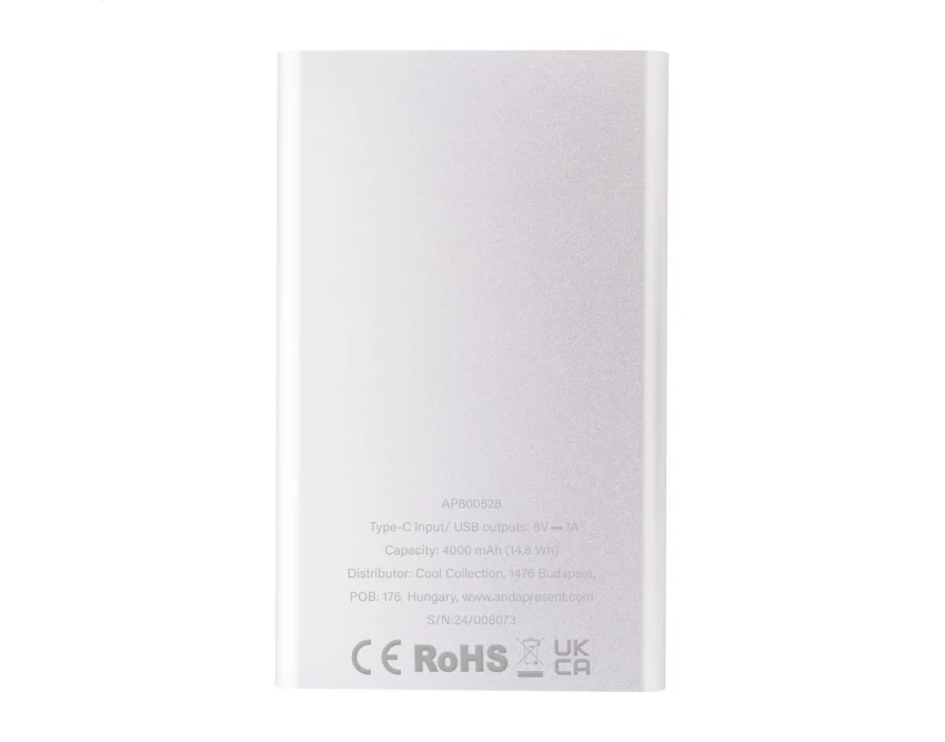Powerbank aluminiowy 4000 mAh z grawerem logo