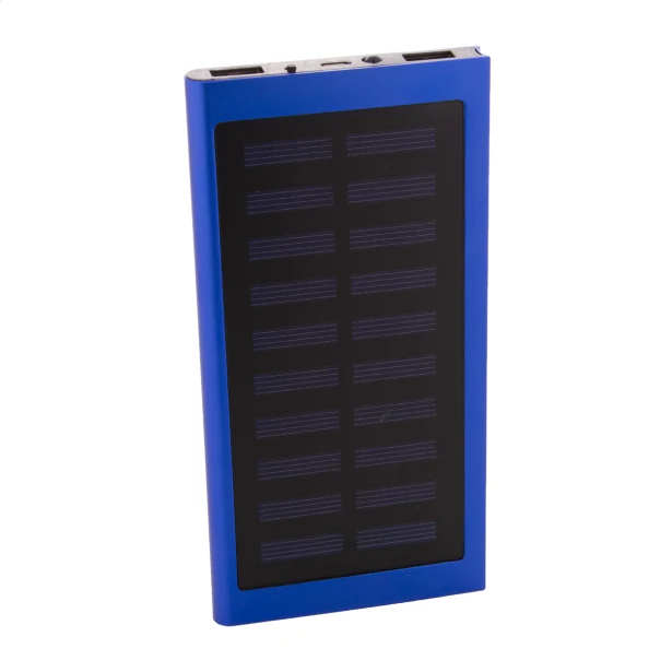 Powerbank solarny 4000 mAh niebieski z aluminium