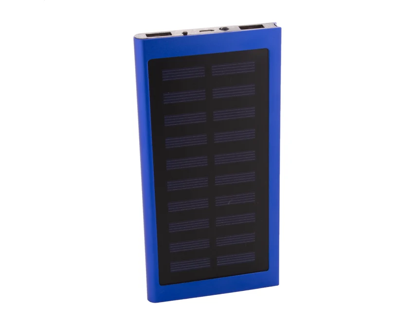Powerbank solarny 4000 mAh niebieski z aluminium