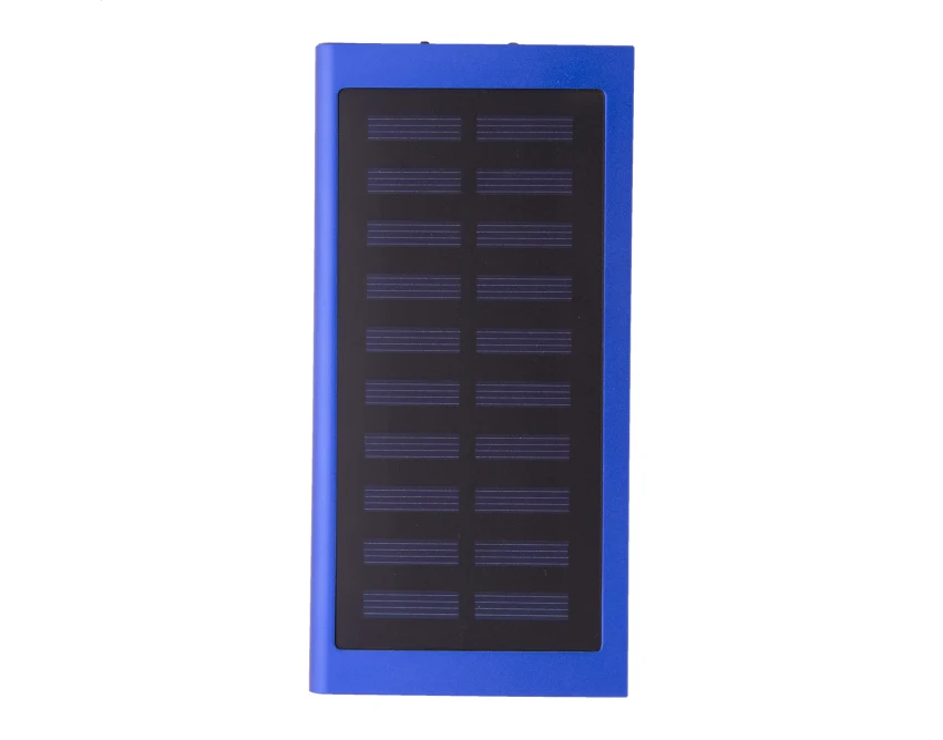 Powerbank solarny 4000 mAh niebieski z aluminium