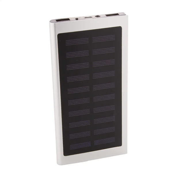 Powerbank z panelem solarnym 4000 mAh srebrny