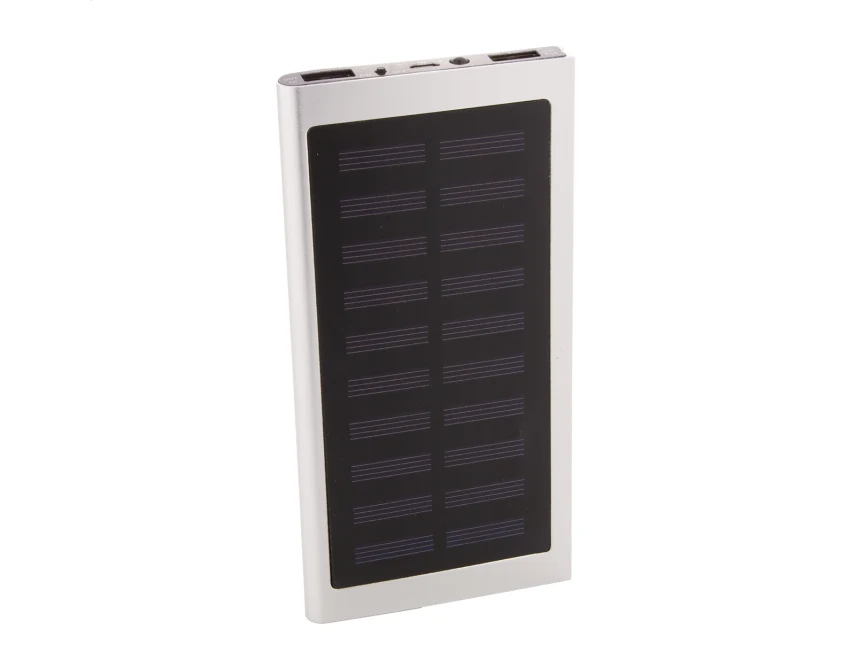 Powerbank z panelem solarnym 4000 mAh srebrny